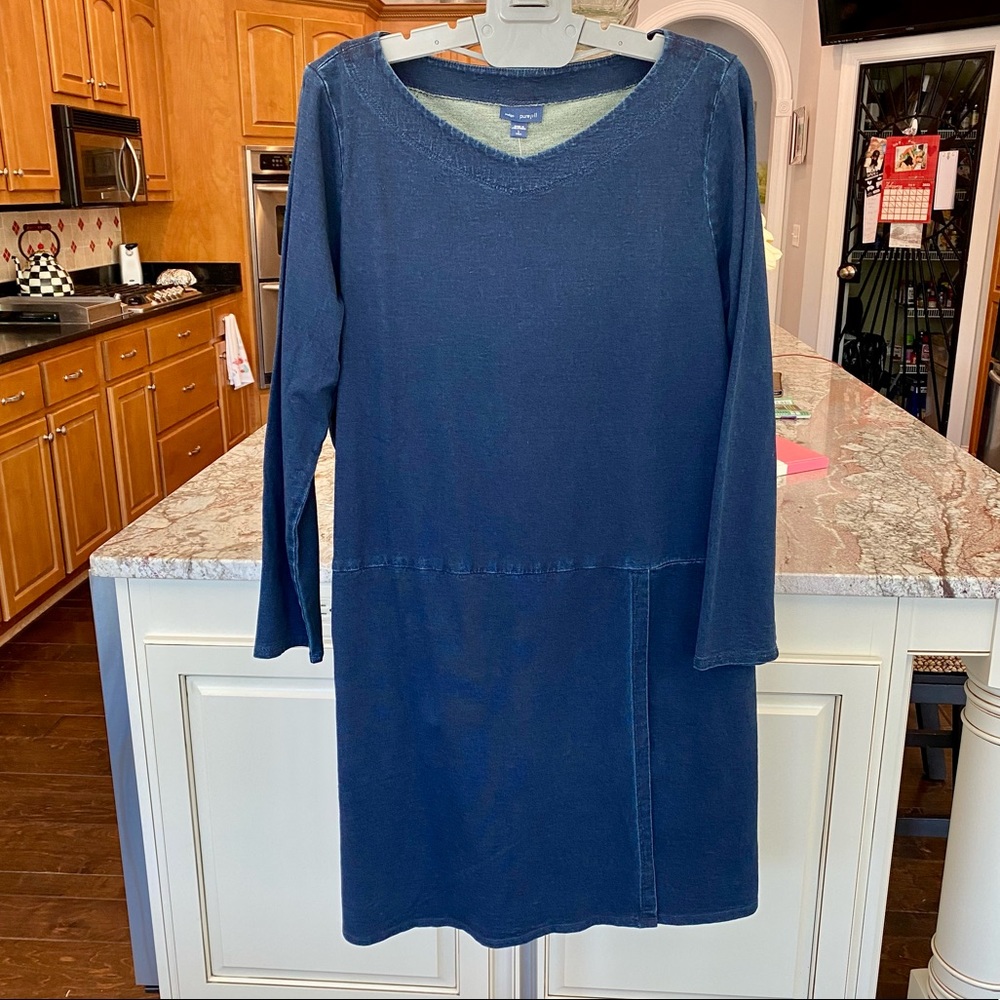 J.Jill Large Tall Denim Faux Wrap Dress